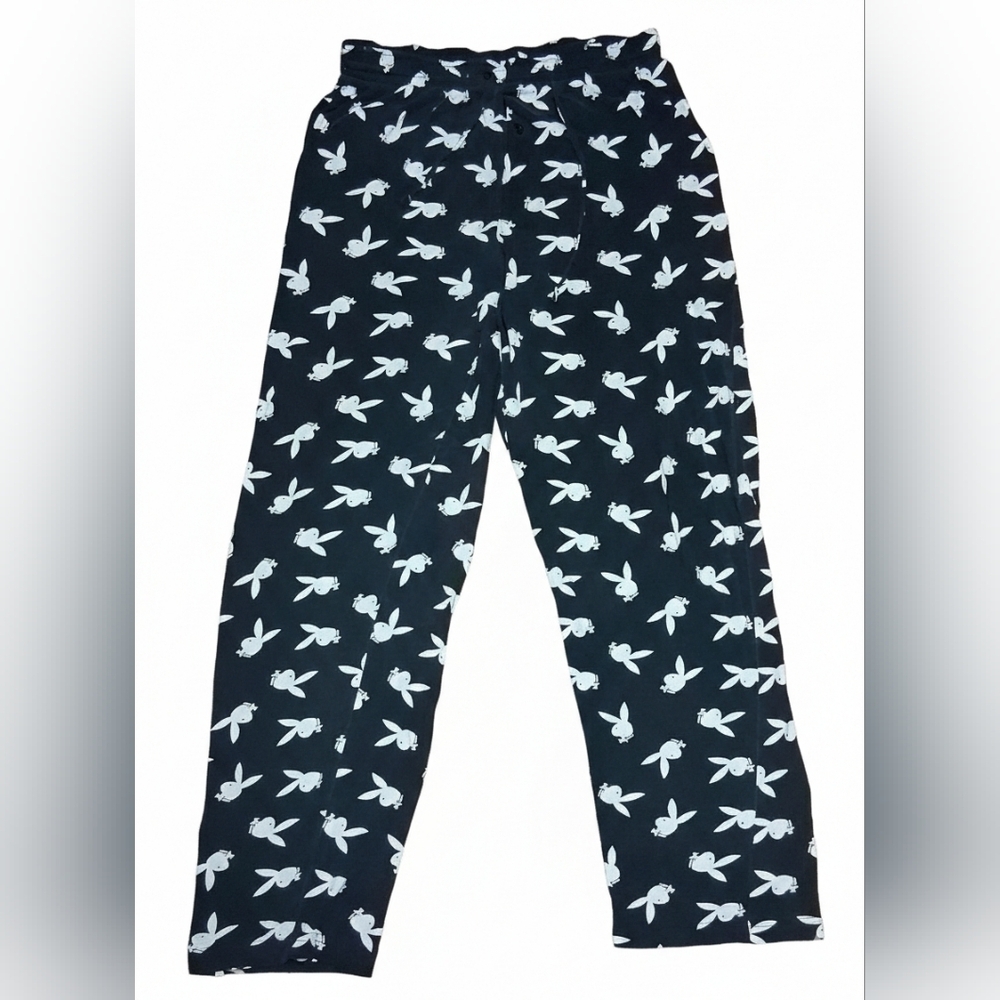 4/20$ ➡️ PLAYBOY Black and White Bunny Print Pj Pants